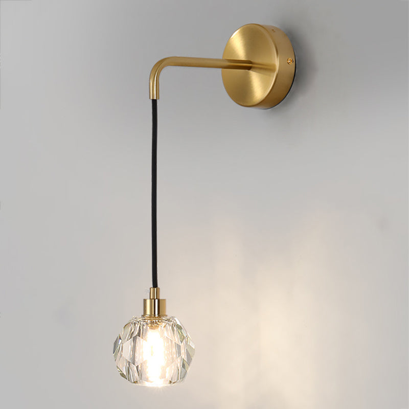 1 Light Wall Sconce Postmodern Style Crystal Wall Lighting for Living Room