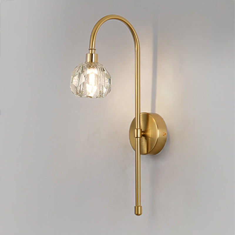 1 Light Wall Sconce Postmodern Style Crystal Wall Lighting for Living Room