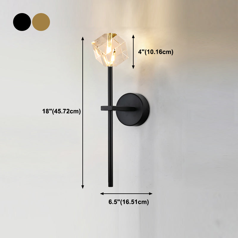 1 Light Wall Sconce Postmodern Style Crystal Wall Lighting for Living Room