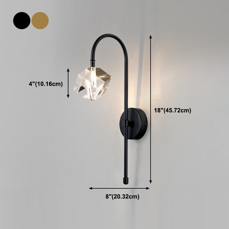 1 Light Wall Sconce Postmodern Style Crystal Wall Lighting for Living Room