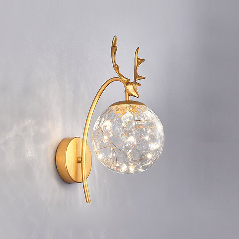 1 Light Spherical Wall Sconce Modern Style Glass Wall Lighting for Dining Room