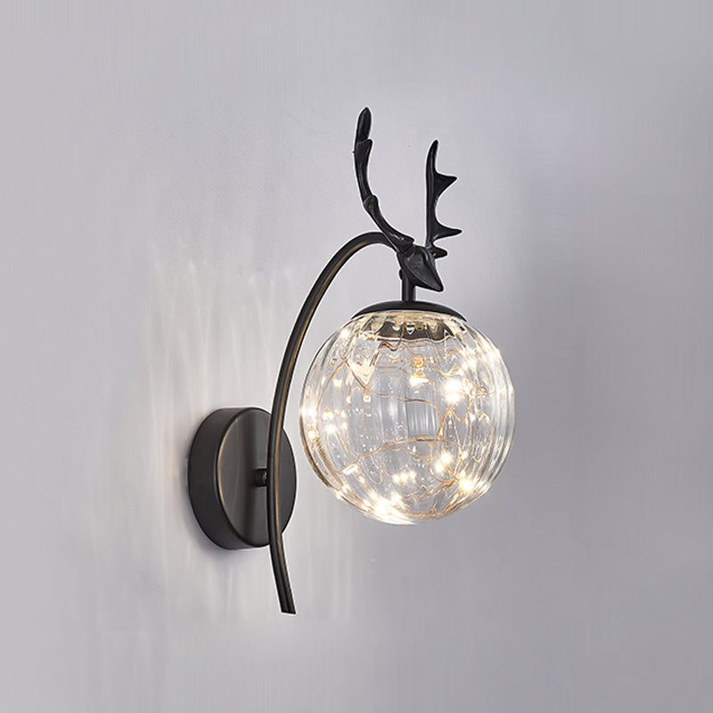 1 Light Spherical Wall Sconce Modern Style Glass Wall Lighting for Dining Room