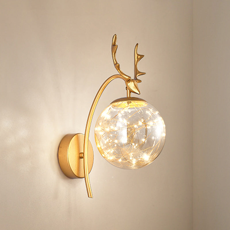 1 Light Spherical Wall Sconce Modern Style Glass Wall Lighting for Dining Room