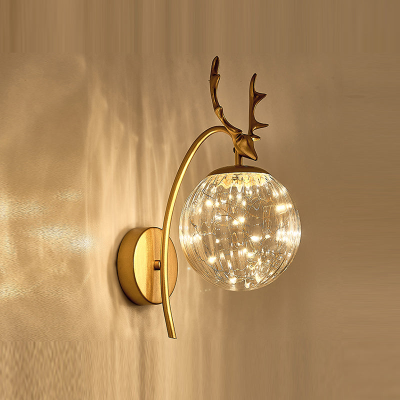 1 Light Spherical Wall Sconce Modern Style Glass Wall Lighting for Dining Room