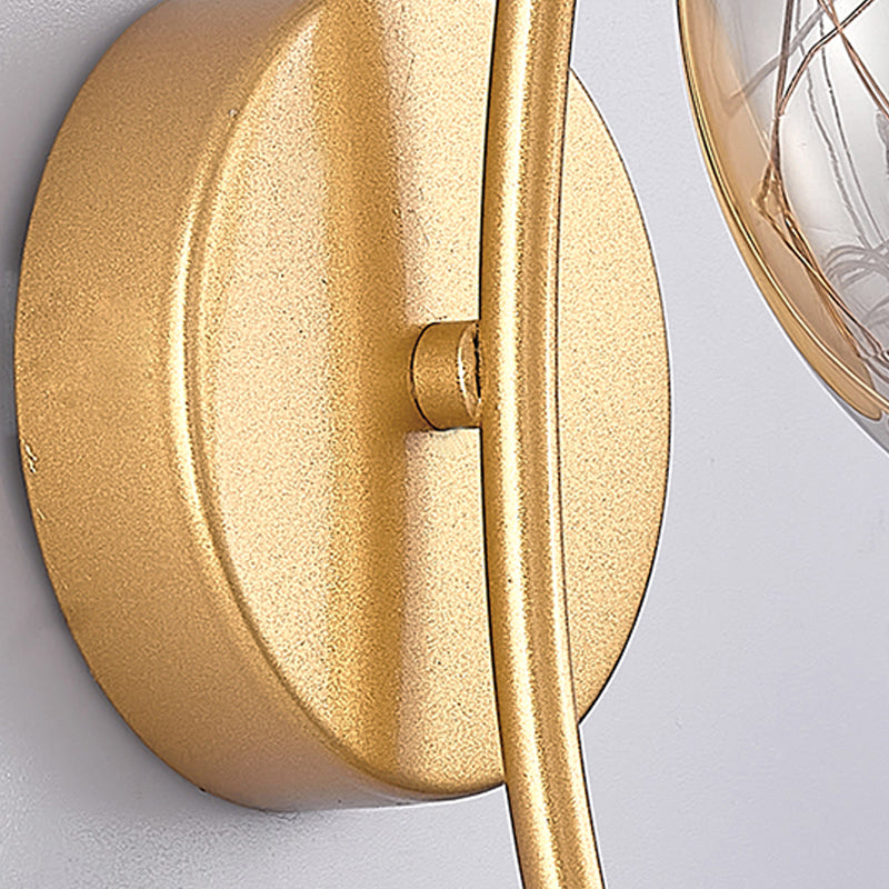 1 Light Spherical Wall Sconce Modern Style Glass Wall Lighting for Dining Room