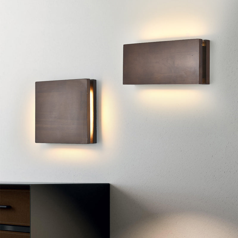Geometría de 2 luces Diclas de pared de madera de estilo moderno para dormitorio