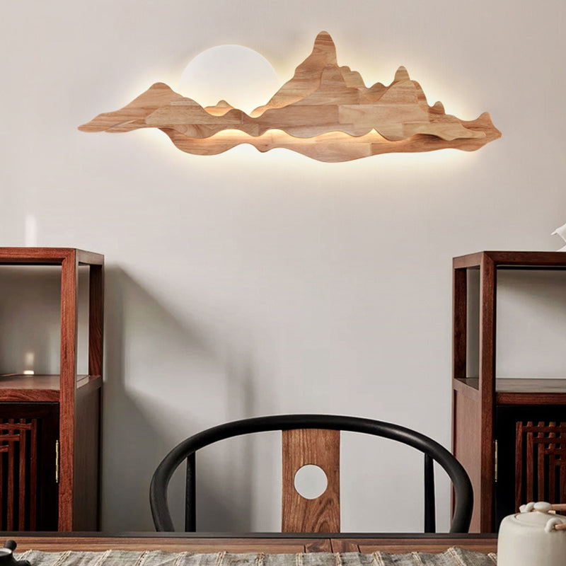 1 luci di luce unica unica in stile moderno illuminazione a parete in legno per camera da letto