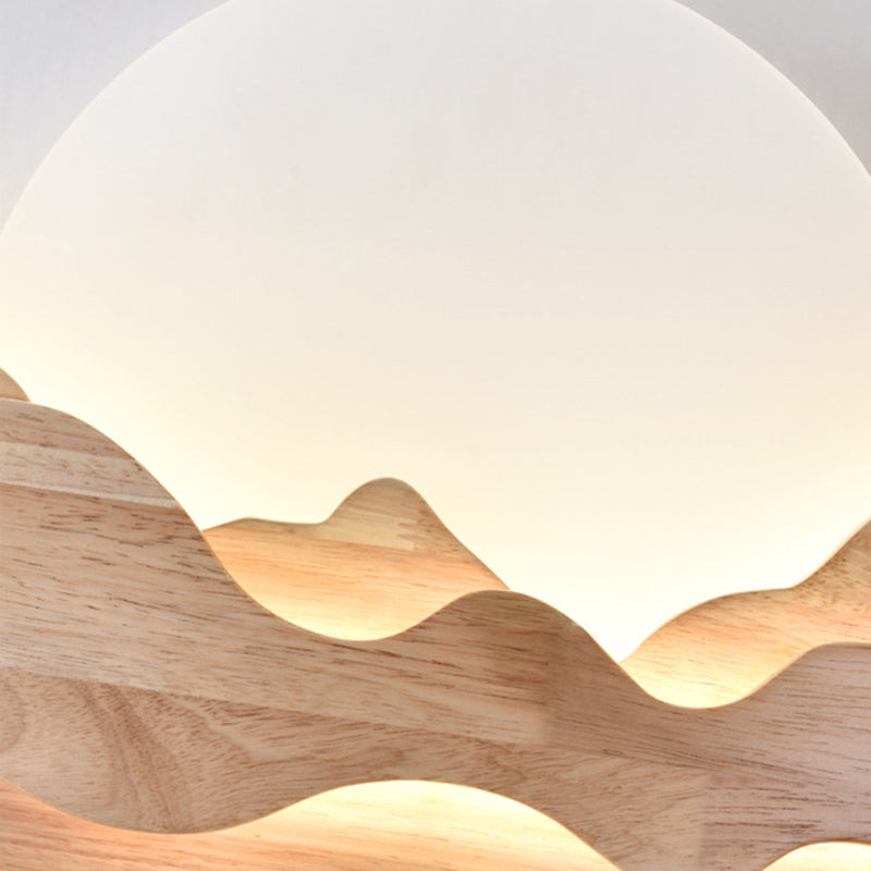 1 luci di luce unica unica in stile moderno illuminazione a parete in legno per camera da letto