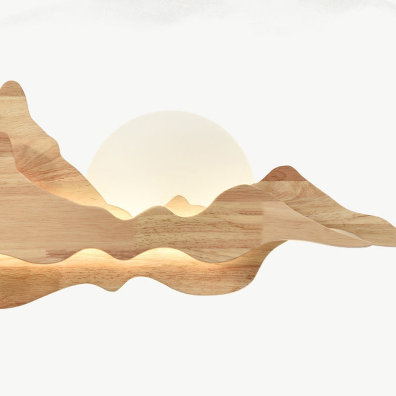 1 luci di luce unica unica in stile moderno illuminazione a parete in legno per camera da letto