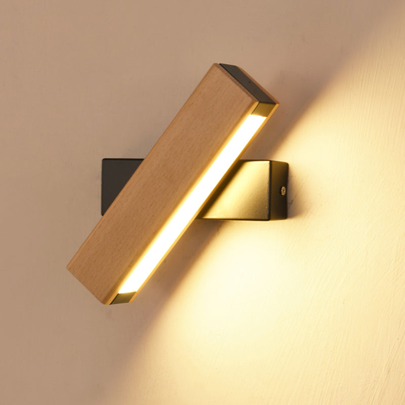 Geometry Shape Wall Lighting Modern Style Wood 1 Lights Sconce Lamp for Living Room