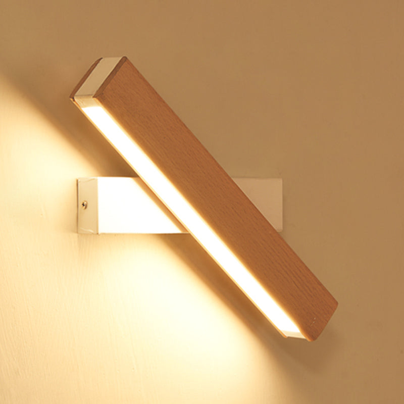 Geometry Shape Wall Lighting Modern Style Wood 1 Lights Sconce Lamp for Living Room