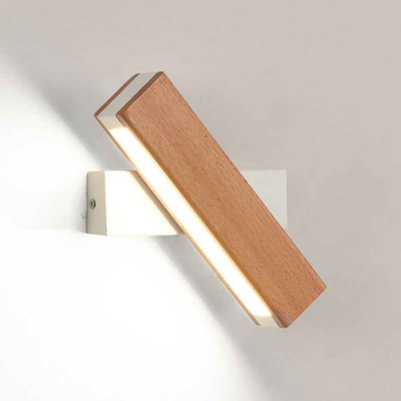 Geometry Shape Wall Lighting Modern Style Wood 1 Lights Sconce Lamp for Living Room