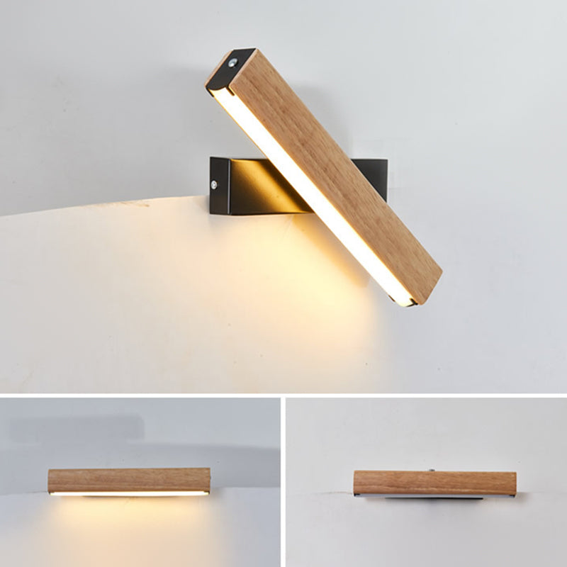 Geometry Shape Wall Lighting Modern Style Wood 1 Lights Sconce Lamp for Living Room