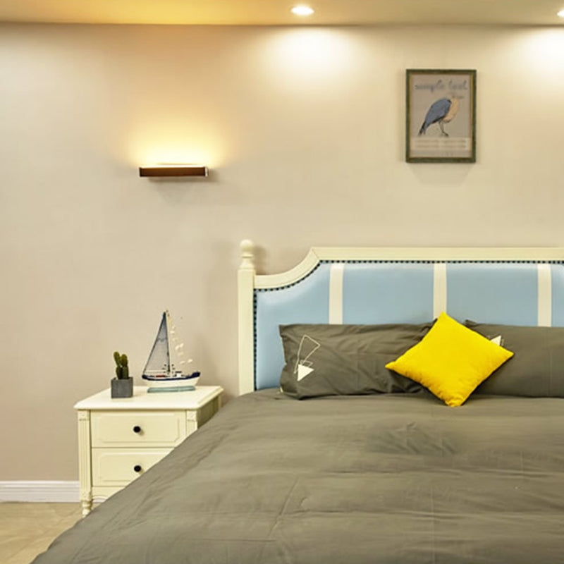 Geometry Shape Wall Lighting Modern Style Wood 1 Lights Sconce Lamp for Living Room