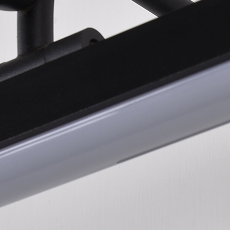 Metal Linear Shade Wall Sconce Modern Style Modern 1 Apparecchio di illuminazione da parete a specchio leggero in nero
