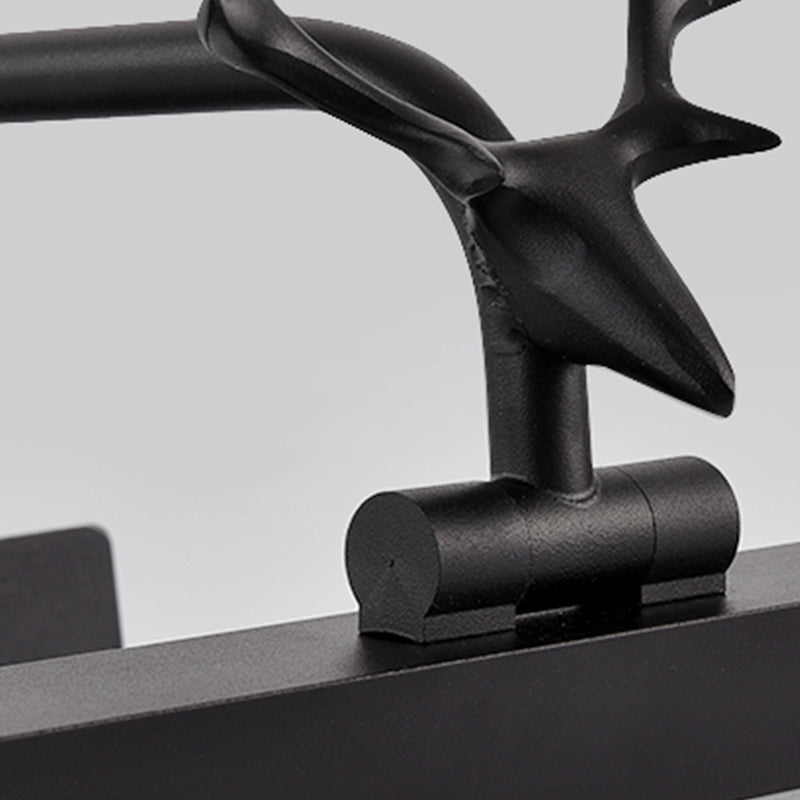 Metal Linear Shade Wall Sconce Modern Style 1 Light Mirror Wall Lighting Fixture in Black