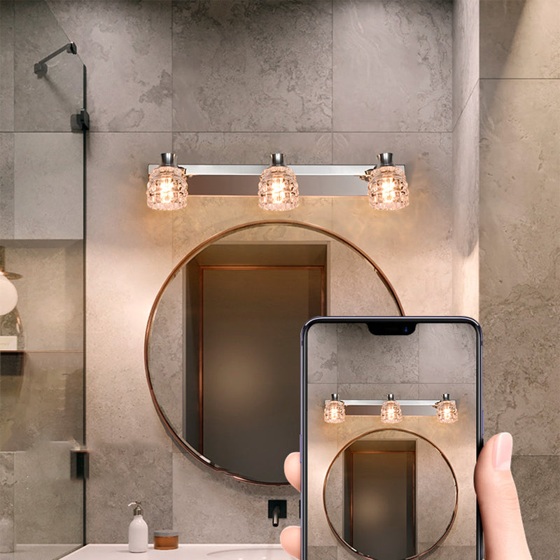 Geometric Vanity Lighting Modern Style Crystal Multi Lights Vanity Lighting