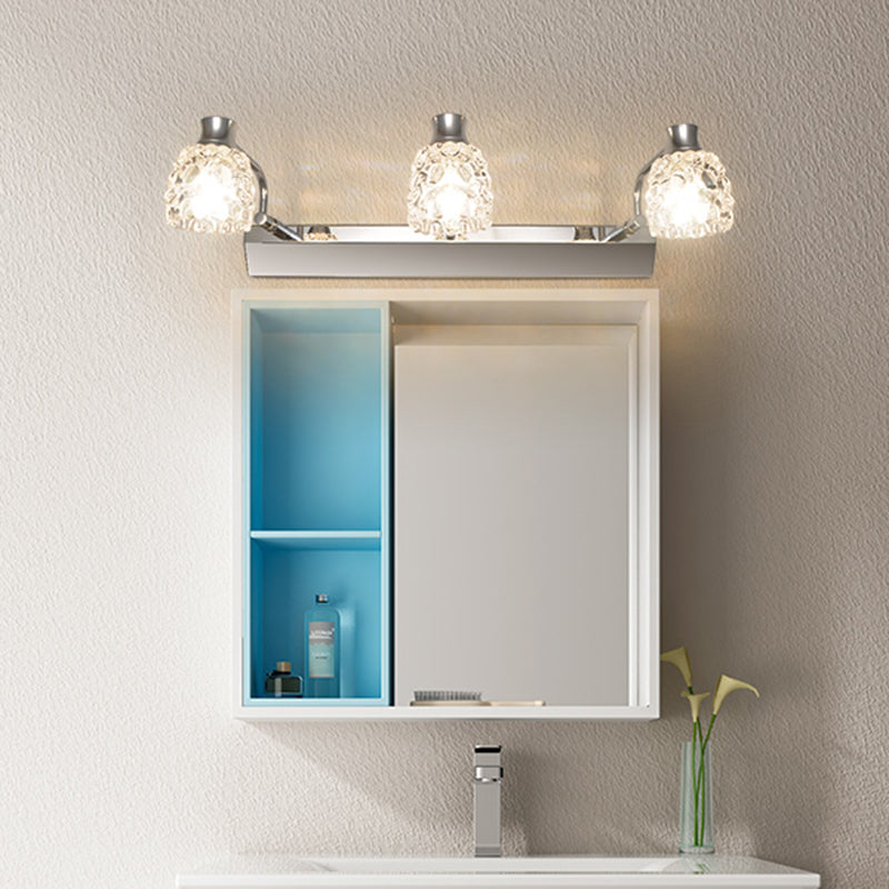 Geometric Vanity Lighting Modern Style Crystal Multi Lights Vanity Sconce Lights