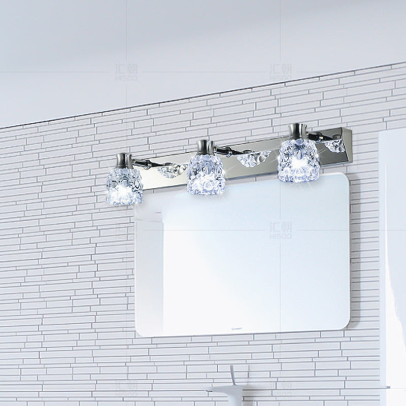 Geometric Vanity Lighting Modern Style Crystal Multi Lights Vanity Sconce Lights