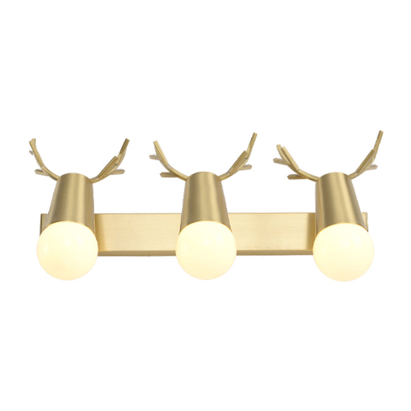 Geometric Vanity Lighting Modern Style Metal Multi Lights Vanity Wall Sconce in Gold