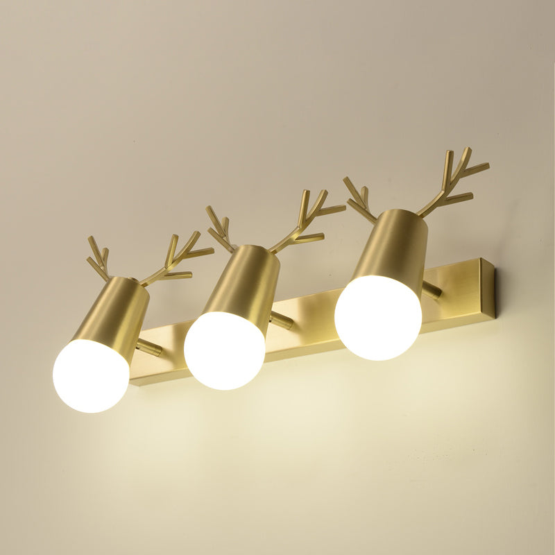 Geometric Vanity Lighting Modern Style Metal Multi Lights Vanity Wall Sconce in Gold
