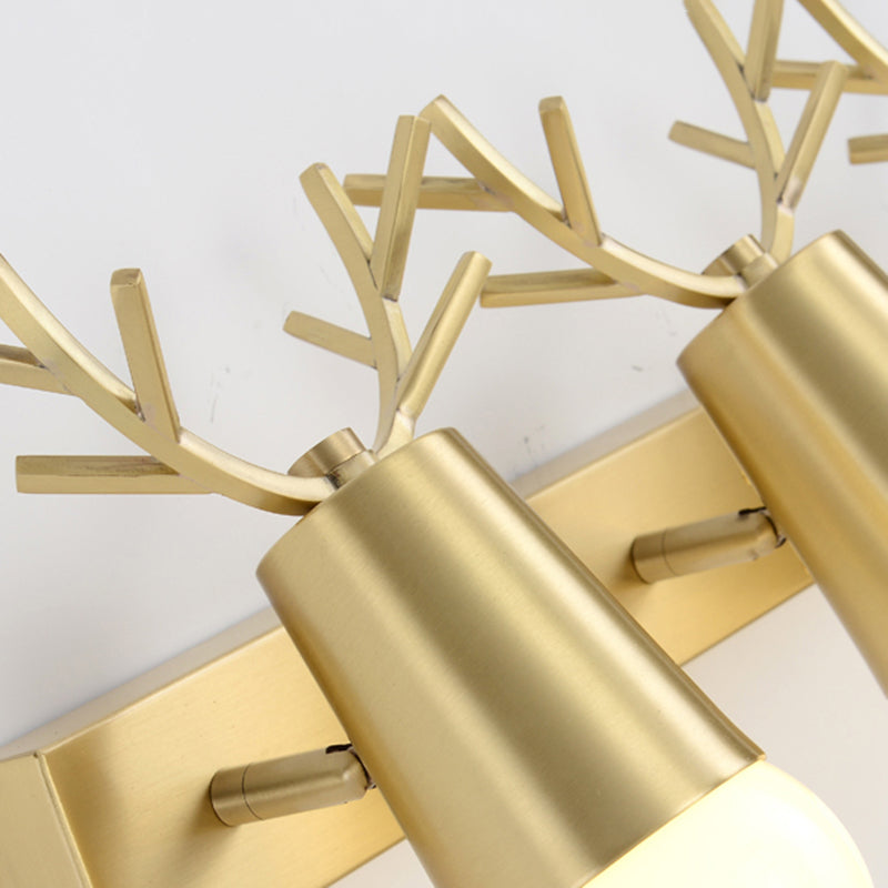 Geometric Vanity Lighting Modern Style Metal Multi Lights Vanity Wall Sconce in Gold