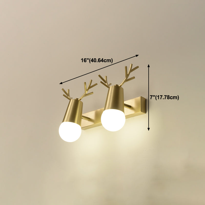 Geometric Vanity Lighting Modern Style Metal Multi Lights Vanity Wall Sconce in Gold