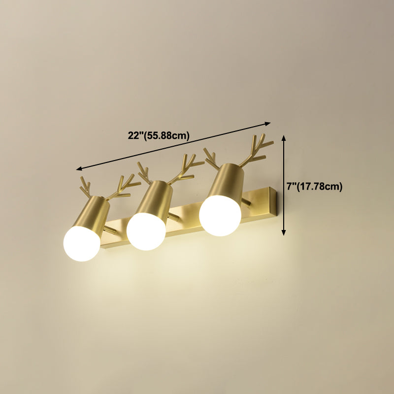 Geometric Vanity Lighting Modern Style Metal Multi Lights Vanity Wall Sconce in Gold