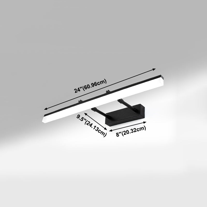 Strip Shape Wall Lighting Modern Style Metal 1 Light Sconce Light for Shower Room