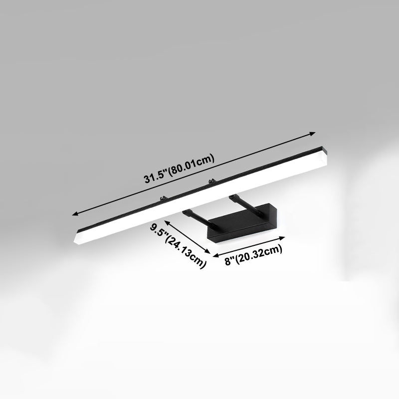 Strip Shape Wall Lighting Modern Style Metal 1 Light Sconce Light for Shower Room