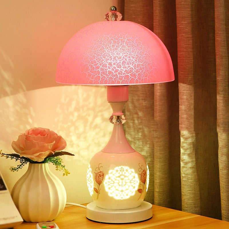 1 Light Dome Night Table Lamps Modern Style Glass Table Lamp
