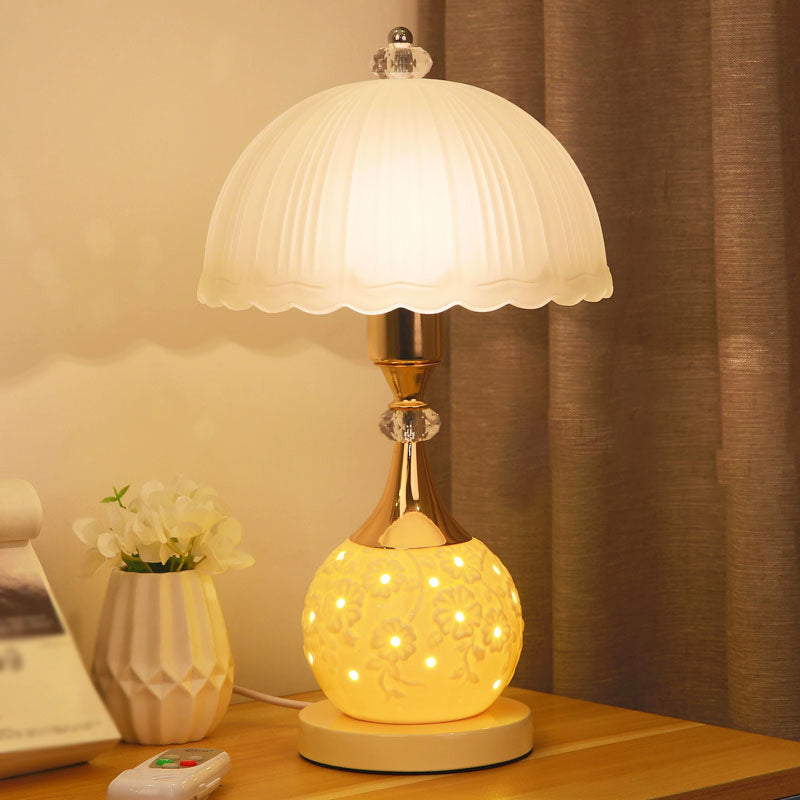 1 Light Dome Night Table Lamps Modern Style Glass Table Lamp