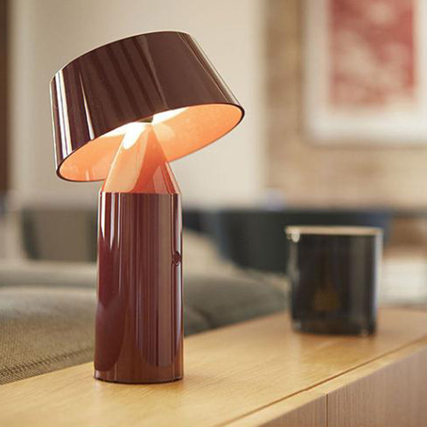 Modern Style Tower Shape Table Light Metal 1 Light Nightstand Lamps for Bedside