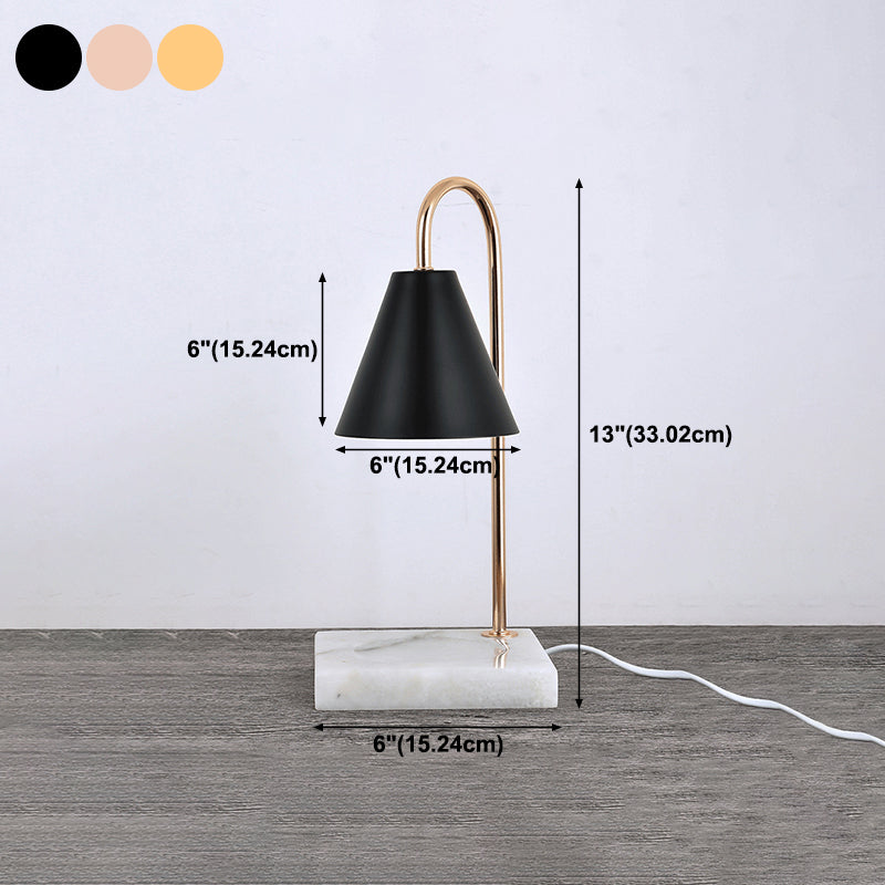 Postmodern Style Cone Shape Table Light Metal 1 Light Nightstand Lamps for Bedside