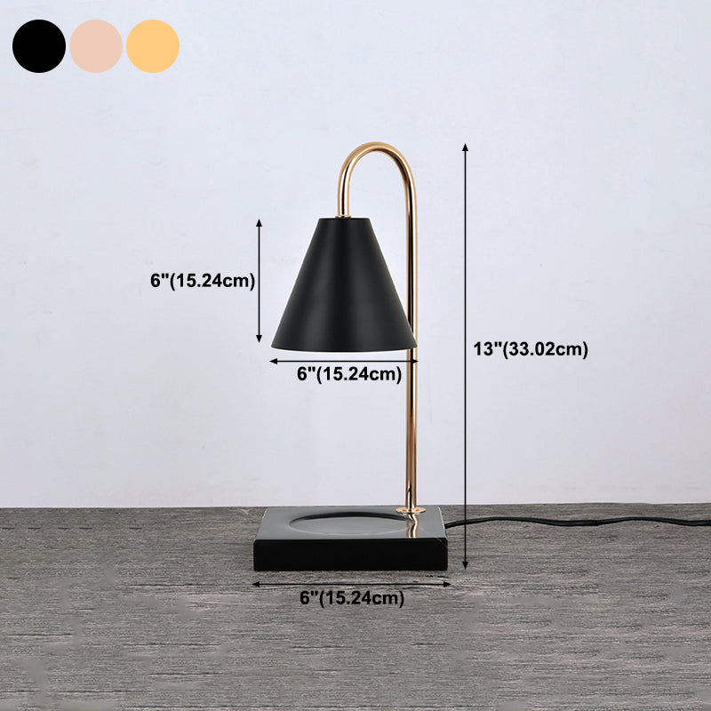 Postmodern Style Cone Shape Table Light Metal 1 Light Nightstand Lamps for Bedside