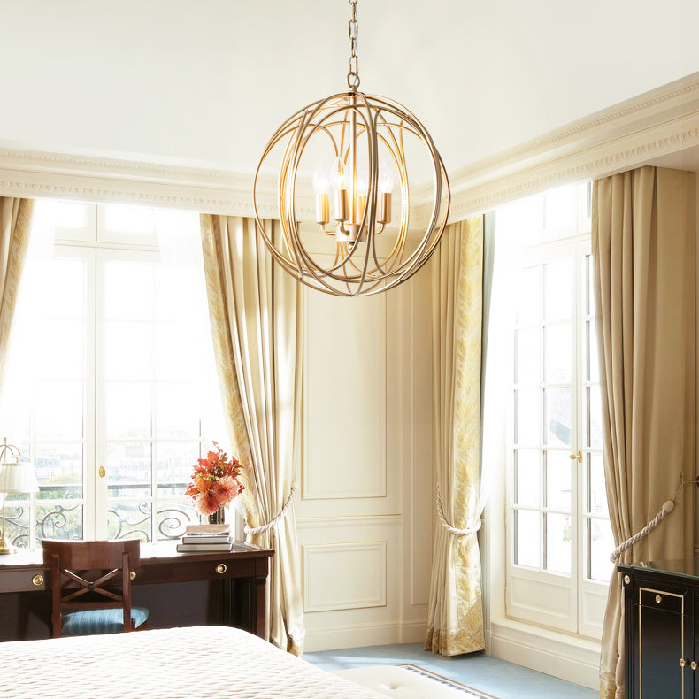 Designer Style Chandelier Gold Metal Ceiling Chandelier for Living Room