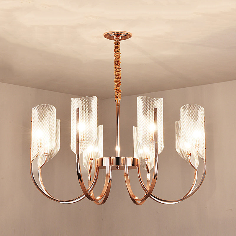 Postmodern Metal Acrylic Chandelier Lighting Fixtures Gold Hanging Chandelier