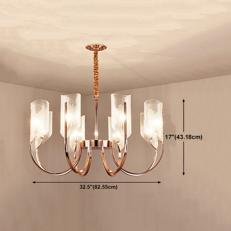 Postmodern Metal Acrylic Chandelier Lighting Fixtures Gold Hanging Chandelier