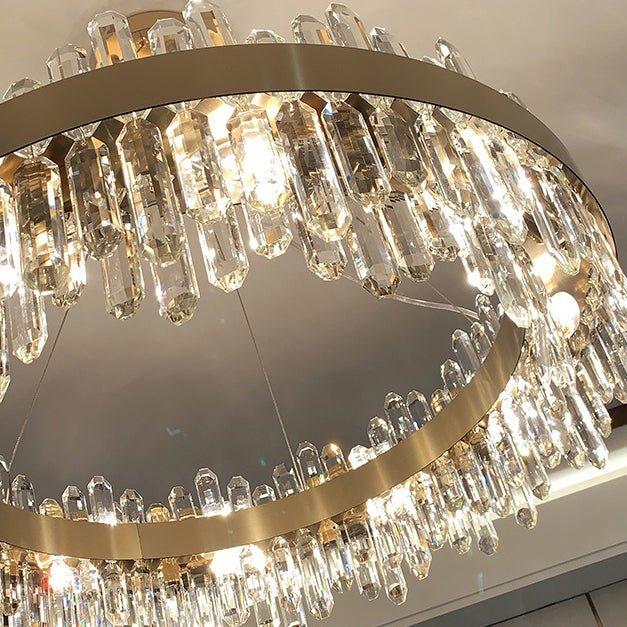 Modern Style Chandelier Lighting Gold Crystal Pendant Light for Living Room