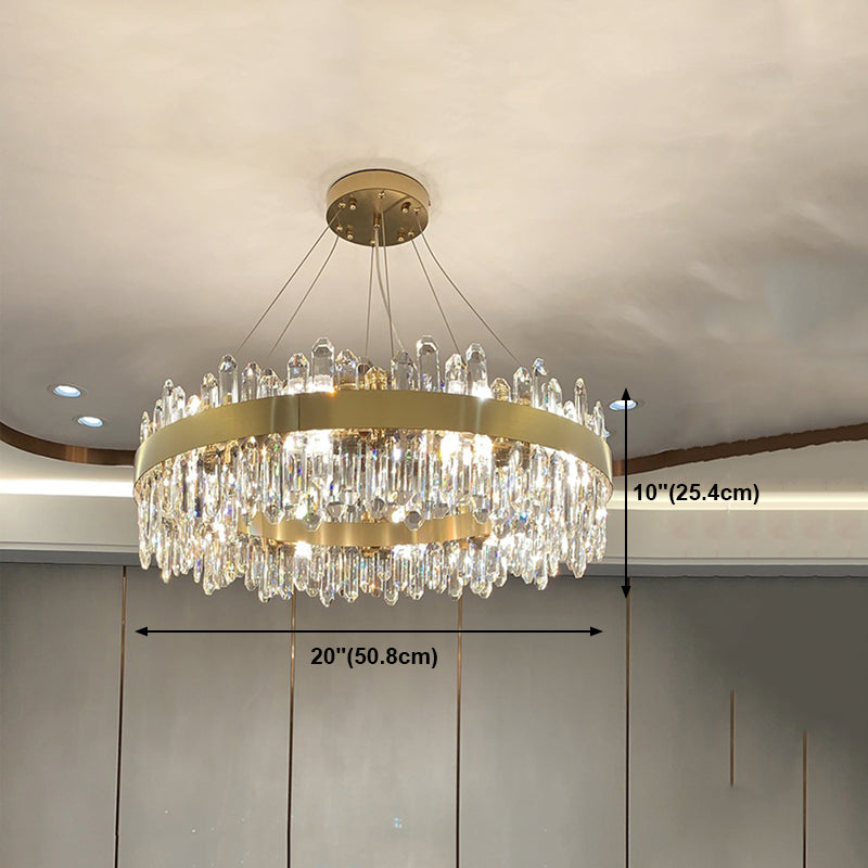 Luce lampadario in stile moderno Luce a sospensione in cristallo oro per soggiorno
