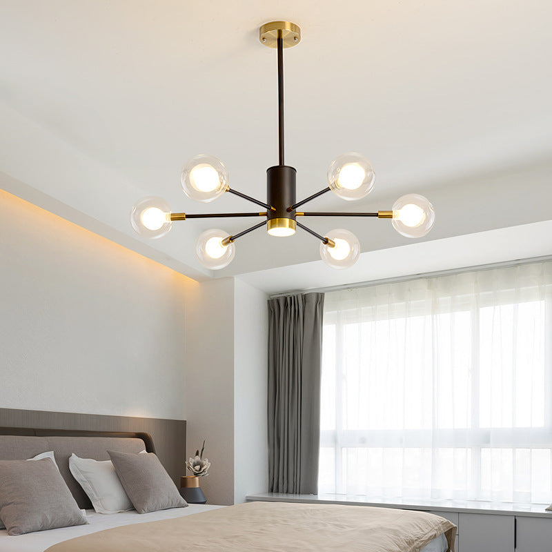 Multi Light Spherical Branch Hanging Lights Modern Style Glass Hanging Lighting for Study