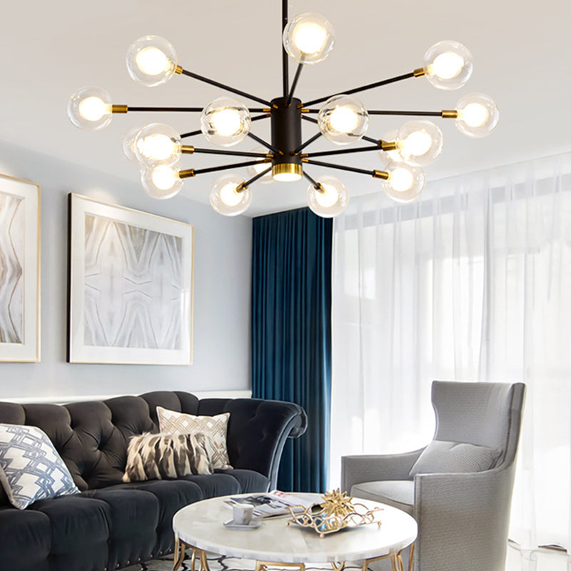 Multi Light Spherical Branch Hanging Lights Modern Style Glass Hanging Lighting for Study