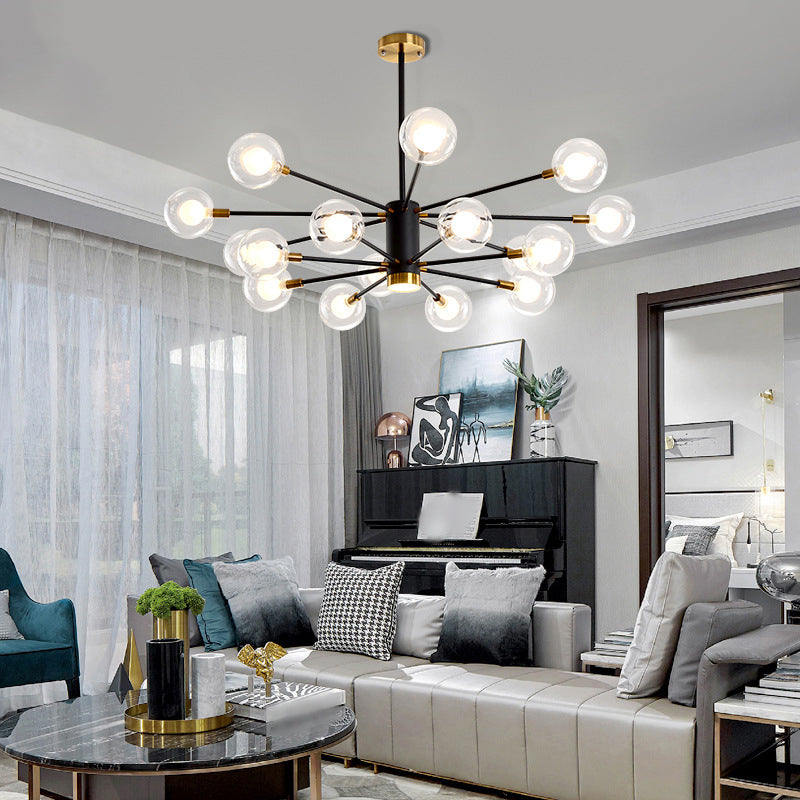 Multi Light Spherical Branch Hanging Lights Modern Style Glass Hanging Lighting for Study