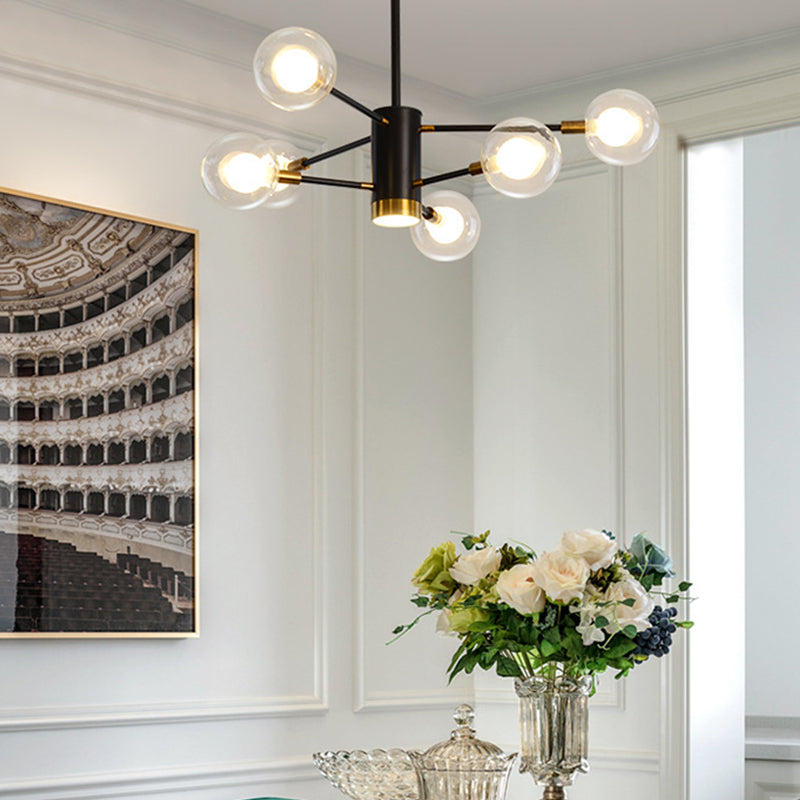 Multi Light Spherical Branch Hanging Lights Modern Style Glass Hanging Lighting for Study