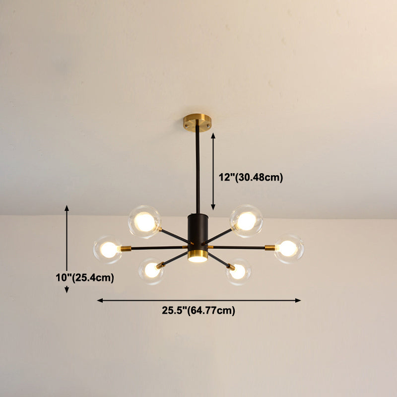 Multi Light Spherical Branch Hanging Lights Modern Style Glass Hanging Lighting for Study