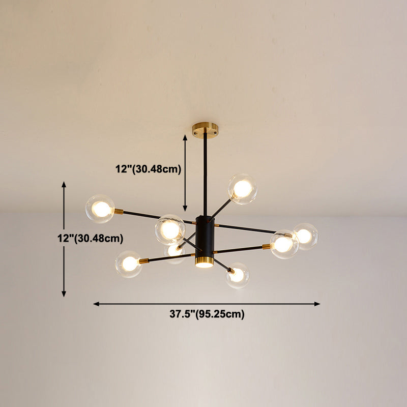 Multi Light Spherical Branch Hanging Lights Modern Style Glass Hanging Lighting for Study