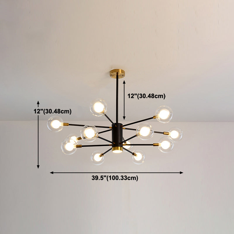 Multi Light Spherical Branch Hanging Lights Modern Style Glass Hanging Lighting for Study