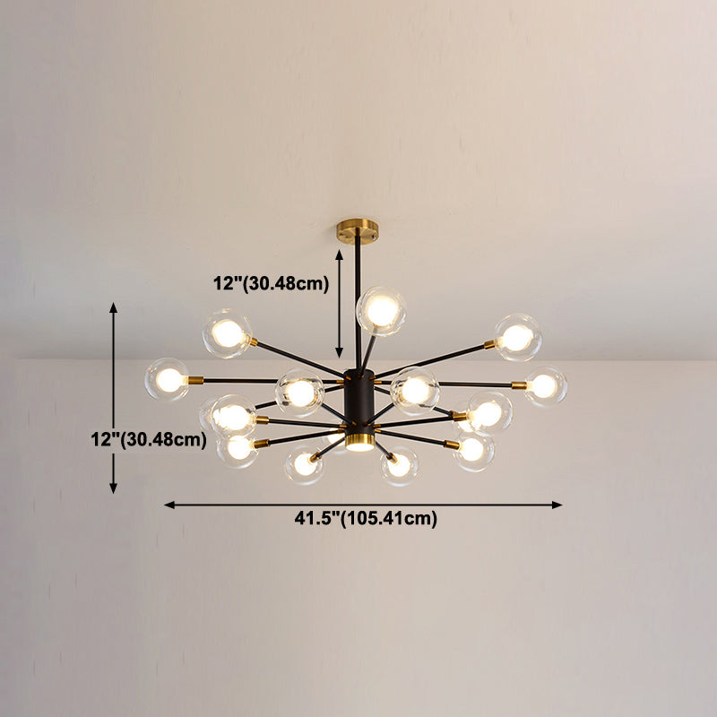 Multi Light Spherical Branch Hanging Lights Modern Style Glass Hanging Lighting for Study