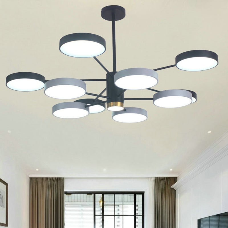 Round Shape Chandelier Modern Macaroon Iron Down Lighting Pendant for Living Room