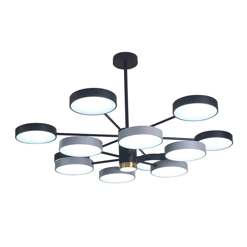 Round Shape Chandelier Modern Macaroon Iron Down Lighting Pendant for Living Room